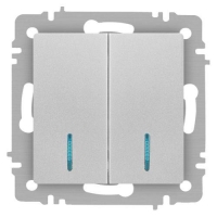 Выключатель 2-кл. СП Accent 6-105-03 10А IP20 250В с подсветкой AL/CU алюм. Intro Б0063511