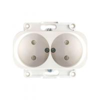 Розетка 2-м СП Стокгольм 10А IP20 без заземл. защ. шторки механизм бел. PROxima EKF EYR10-102-10