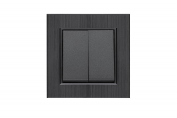 Выключатель 2-клав. Karea LINE STAR дым. металлик Makel 86050003