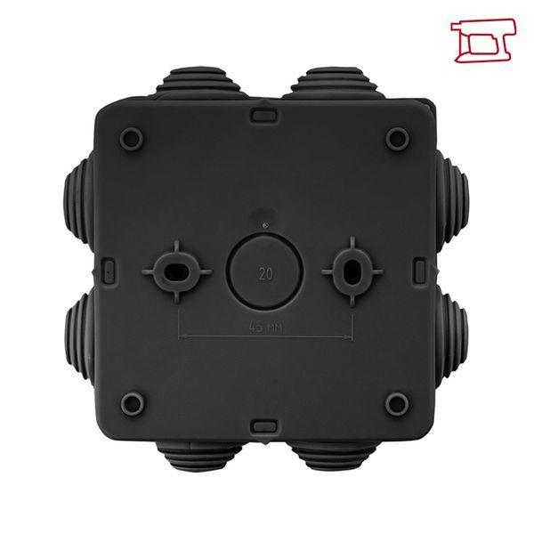 Коробка распаячная КМР-030-031 с крышкой наружная 85х85х40 8 мембранных вводов IP55 черн. EKF plc-kmr2-030-031-b