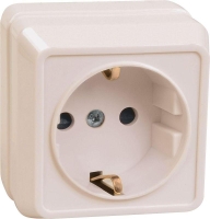 Розетка 1-м ОП Октава РС20-3-ОКм 16А IP20 с заземл. крем. GENERICA ERO11-K33-16-DC