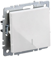 Выключатель 1-кл. СП BRITE ВС10-1-1-БрБ 10А с индик. механизм бел. IEK BR-V10-1-10-K01