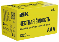 Элемент питания алкалиновый AAA/LR03 Alkaline бокс (уп.28шт) IEK ABT-LR03-OP-B28