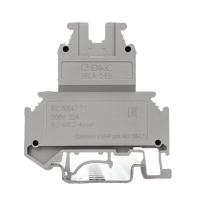 Клемма двухуровневая винтовой зажим 4 точки подключения 4кв.мм сер. DKC KRUK-5-PV