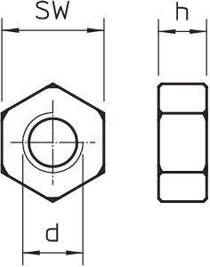 Гайка М6 DIN 934 M6 G (уп.100шт) OBO 3400069