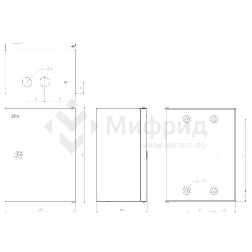 Корпус ЩМПг-00 290х220х155 IP54 NO_SIMPLE_STM_SHMPg-00_IP54 метал. Эра Б0041664
