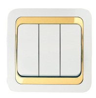 Выключатель 3-кл. Mimoza 1вх. 3вых. с зол. вставкой Makel 12291