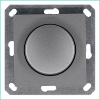 Светорегулятор поворотно-нажимной (диммер) LED 30-400Вт 1gang 2way механизм алюм. Jasmart G4012S