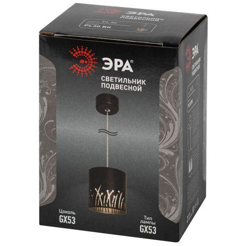 Светильник подвесной (подвес) PL30 BK цоколь GX53 потолочный цилиндр черн. Эра Б0061408