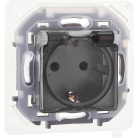 Розетка 1-м СП Inspiria 16А IP44 250В 2P+E защ. шторки с крышкой немецк. стандарт механизм алюм. IEK 673742