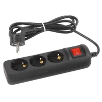 Удлинитель 3х1.5м с заземл. с выкл. ПВС 3х0.75черн. UX-3es-1.5m-B Эра Б0057727