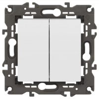 Переключатель 2-кл. Elegance 14-1106-01М 250В 10АХ матов. бел. Эра Б0065791