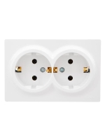 Розетка 2-м ОП LETO с заземл. закрытый корпус ПБТ бел. LEZARD 752-0200-127B