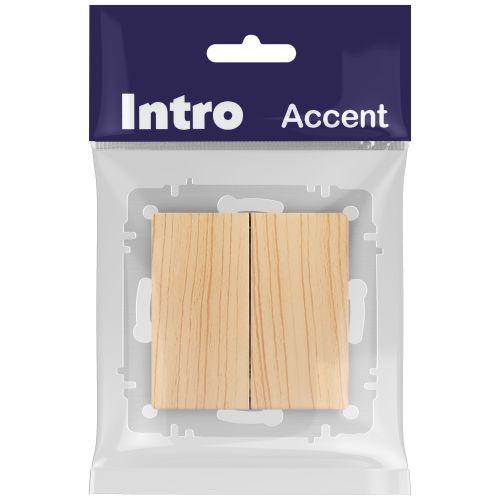 Переключатель 2-кл. СП Accent 6-107-11 10А IP20 250В AL/CU сосна Intro Б0063576