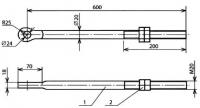 Штанга ушко кованное-нарезка (L=600)  КС-176