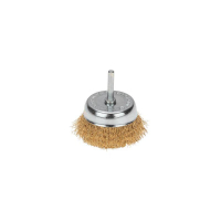 Щетка чашечная для дрели витая латунированная проволока 75мм Kranz KR-91-1255