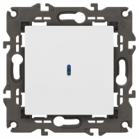 Выключатель 1-кл. СП Elegance 14-1102-01 10А IP20 250В 10AX с подсветкой механизм бел. Эра Б0034215