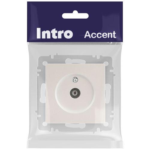 Розетка телевизионная одиночная TV СП Accent 6-301-06 IP20 перламутр. Intro Б0063613
