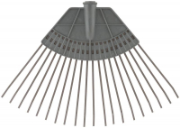 Грабли веерные пластинчатые (пластмассовая основа) 20 зубьев 310х450мм без черенка КУРС 76941