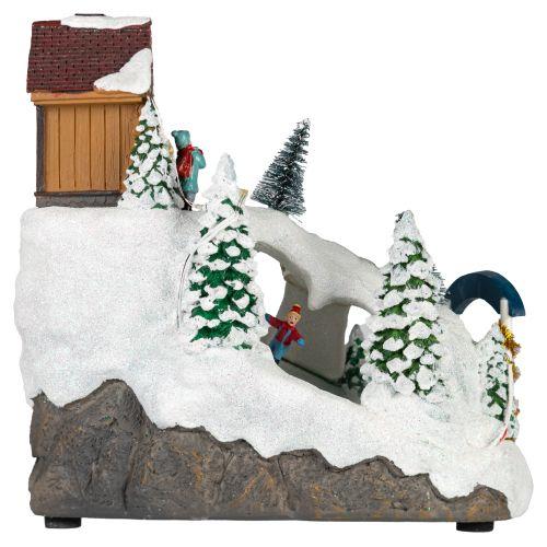 Фигура светодиодная новогодняя EFIS-S06 композиция Лыжня мультиколор 3хАА 22х14х22см Эра Б0060484