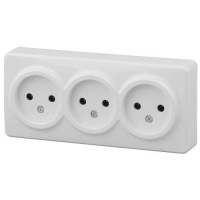 Розетка 3-м ОП Эра Эксперт 11-2207-01 16А IP20 250В 3х2P бел. Эра Б0020697