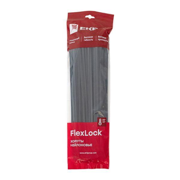 Хомут P6.6 7.6х350 FlexLock стандартный черн. (уп.100шт) PROxima EKF plc-fl-ctsb-7.6x350