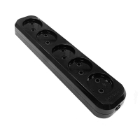 Колодка удлинителя 5-м без заземл. АБС-пластик черн. UNIVersal 2237