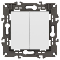 Выключатель 2-кл. СП Elegance 14-1104-01 10А IP20 250В 10AX механизм бел. Эра Б0034229