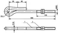 Штанга нарезка-ушко (L=480) КС-167