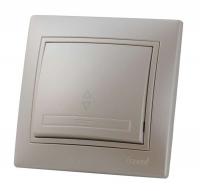 Переключатель проходной 1-кл. СП Mira 10А со вставкой жемчуж./бел. перламутр. LEZARD 701-3030-105