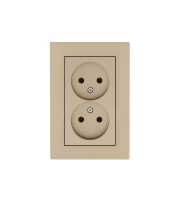 Розетка 2-я Karea RIZZ без заземл. крем Makel 88010017