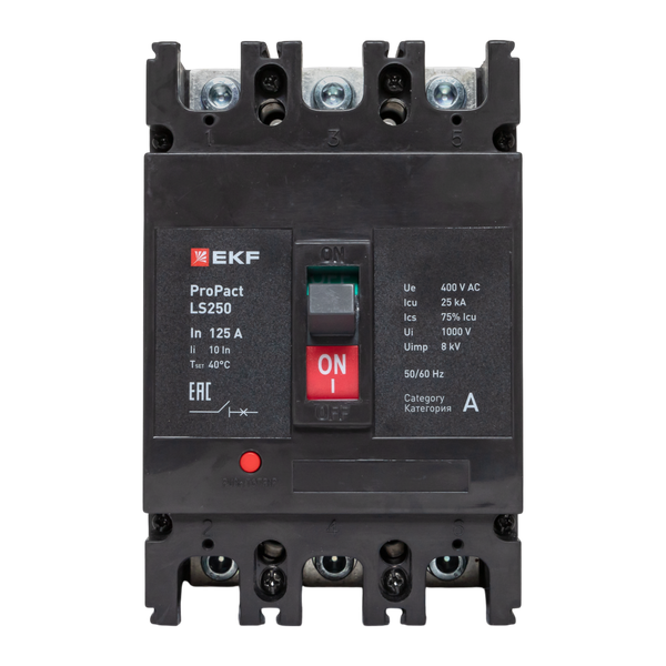 Выключатель автоматический 3п 125А 25кА LS250 ProPact EKF mccb-250-25-3-125-ls