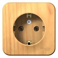 Розетка 1-м ОП Blanca 16А IP20 250В с заземл. без защ. шторок с изолир. пластиной ясень SE BLNRA010115