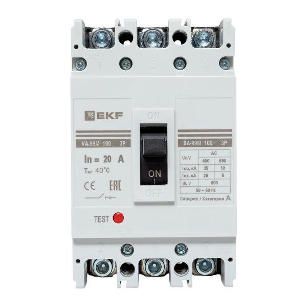 Выключатель автоматический 3п 100/20А 35кА ВА-99М PROxima EKF mccb99-100-20m