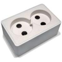 Розетка 2-м ОП РА10-У04(У01) 10А IP20 универс. бел. БЕЛ. ЦЕРКОВЬ РА10-У04