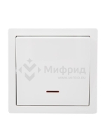 Выключатель 1-кл. ОП LETO с индикацией бел. LEZARD 752-0200-111