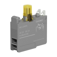 Блок контактный с клеммными зажимами под винт со светодиодом на 9-24В желт. DKC MC-L24YPS