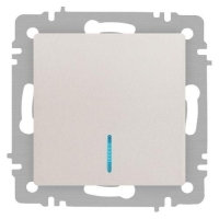 Выключатель 1-кл. СП Accent 6-102-06 10А IP20 250В с подсветкой AL/CU перламутр. Intro Б0063467