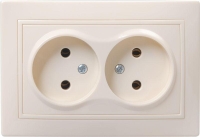 Розетка 2-м СП Кварта 10А IP20 без заземл. без защ. шторок крем. GENERICA ERK23-K33-10-DM