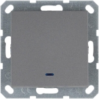 Переключатель проходной 1-кл. 10А IP20 с подсветкой механизм алюм. Jasmart G3012NS