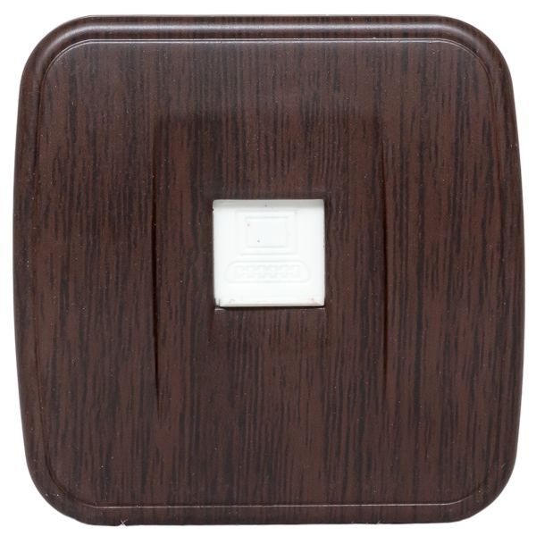 Розетка компьютерная 1-м ОП Минск RJ45 1А 120В темн. дерево EKF EGK01-035-40