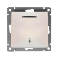 Переключатель проходной 1-кл. СП Афина 10А IP20 с подсветкой механизм жемчуж. Universal A0125-OBr
