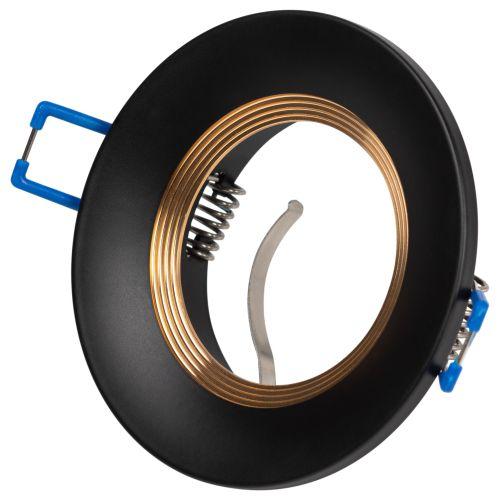 Светильник алюминиевый KL107 BK/GD MR16 GU5.3 встраив. черн. золото Эра Б0061097