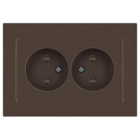 Розетка 2-м СП Accent 6-204-08 16А IP20 250В 2P AL/CU бронза Intro Б0063472