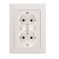 Розетка 2-м СП Defne 16А IP20 с заземл. бел. Makel 42001057