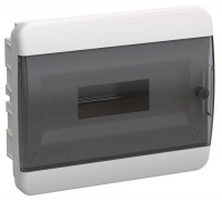 Корпус ЩРВ-П-12 TEKFOR IP41 черн. прозр. дверь пластик. IEK TF5-KP12-V-12-41-K01-K03