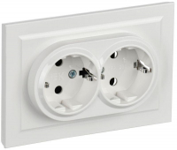 Розетка 2-м СП BRITE РСш12-3-БрБ 16А в сборе с заземл. защ. шторки бел. IEK BR-R24-16-K01-F-PRO