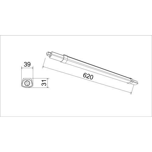 Светильник светодиодный SPP-301-18-4K-M 18Вт 4000К 1890лм IP65 620х39х31 линейный матов. Эра Б0066920