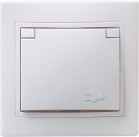 Розетка 1-м СП Кварта РСбш10-3-КБ 16А IP20 с заземл. защ. шторки с крышкой бел. GENERICA ERK12-K01-16-DM