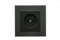 Розетка 1-м Karea LINE STAR без заземл. чер. Makel 86054022